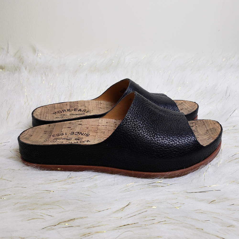 Kork-Ease Tutsi Slip On Black Sandals Size 5M